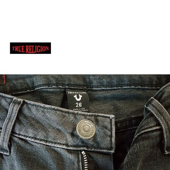 TRUE RELIGION NEW Goth HALLE Raw Step Hem Mid-Rise Super Skinny Jean 27 - Picture 7 of 12